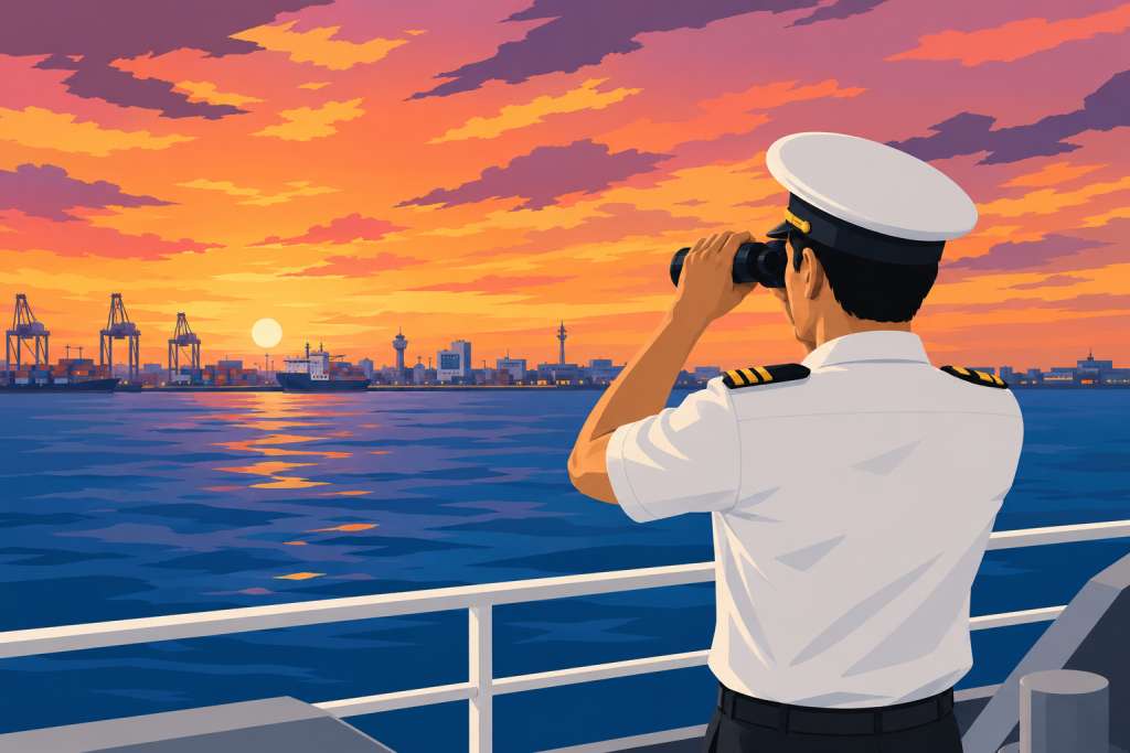 Captain Looking Towards Shore